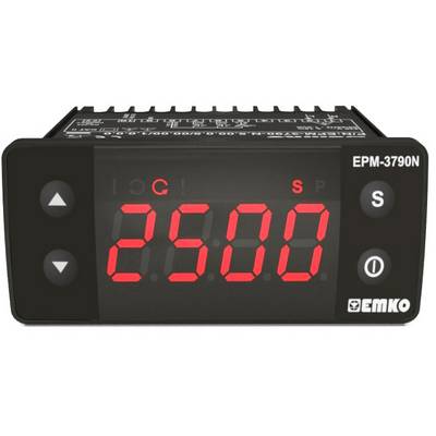 Display digitale con numero rosso '2500' e tasti freccia su sfondo nero. Marca 'EMKO', modello 'EPM-3790N'.