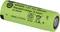 'Batteria NiMH verde AAAA, 1,2V, 400mAh. Testo sulla batteria: Carica standard 16 ore, 40mA. Prodotta in Cina.'