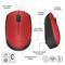 Mouse Logitech rosso con portata wireless di 10 m, design robusto, durata della batteria di 12 mesi, vano per ricevitore, design ambidestro, realizzato con il 65% di materiale riciclato.