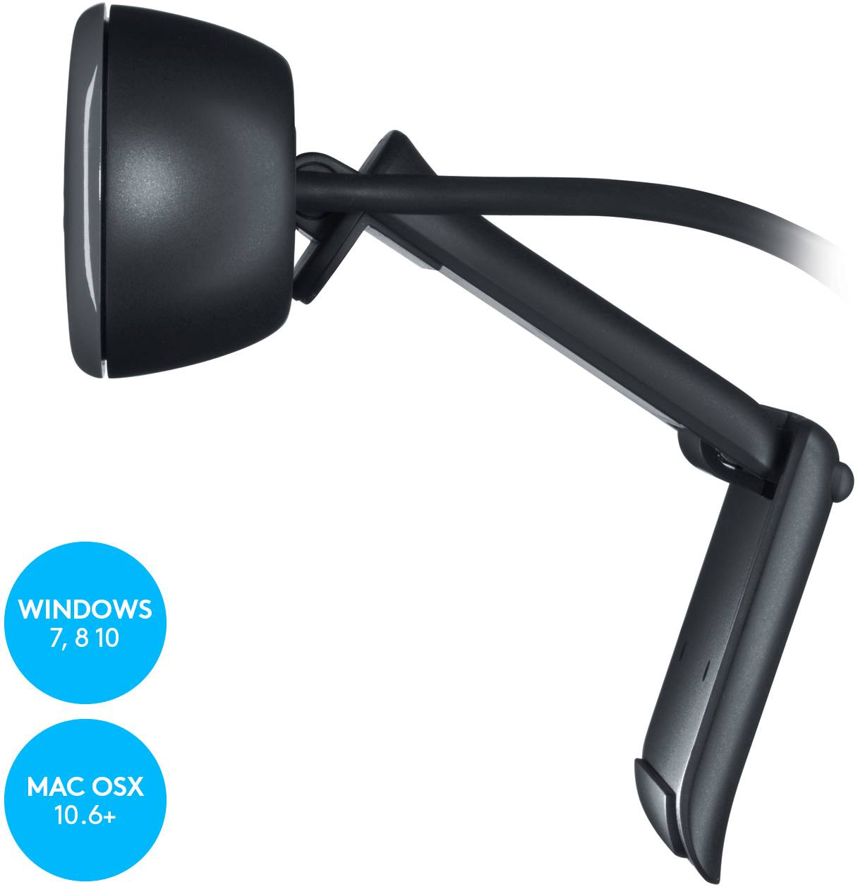 Webcam con braccio flessibile per regolare l'angolo. Compatibile con Windows 7, 8, 10 e Mac OS X 10.6 o versioni successive.