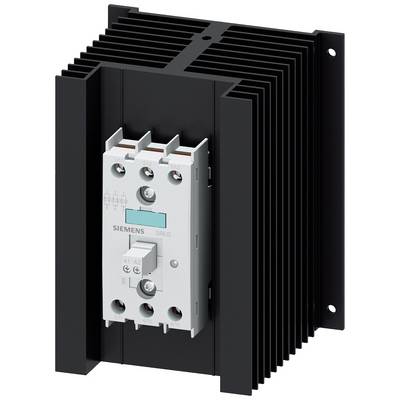 Un dissipatore di calore nero con un relè elettrico bianco al centro. Il relè è della marca Siemens.