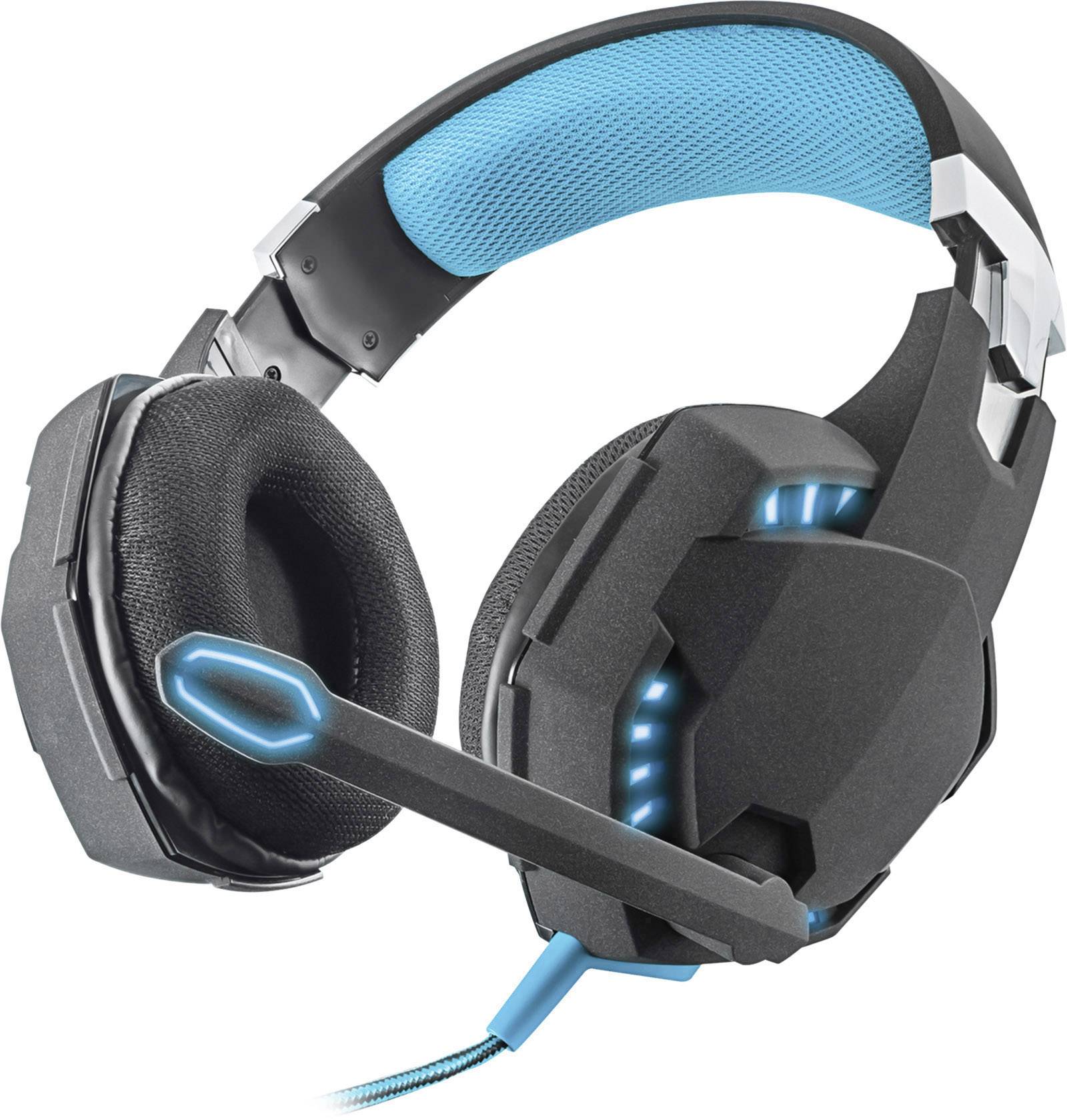 Trust GXT 363 7.1 Bass Vibration Gaming Cuffie Over Ear via cavo 7,1  Surround Nero, Blu regolazione del volume, Muto | Conrad.it