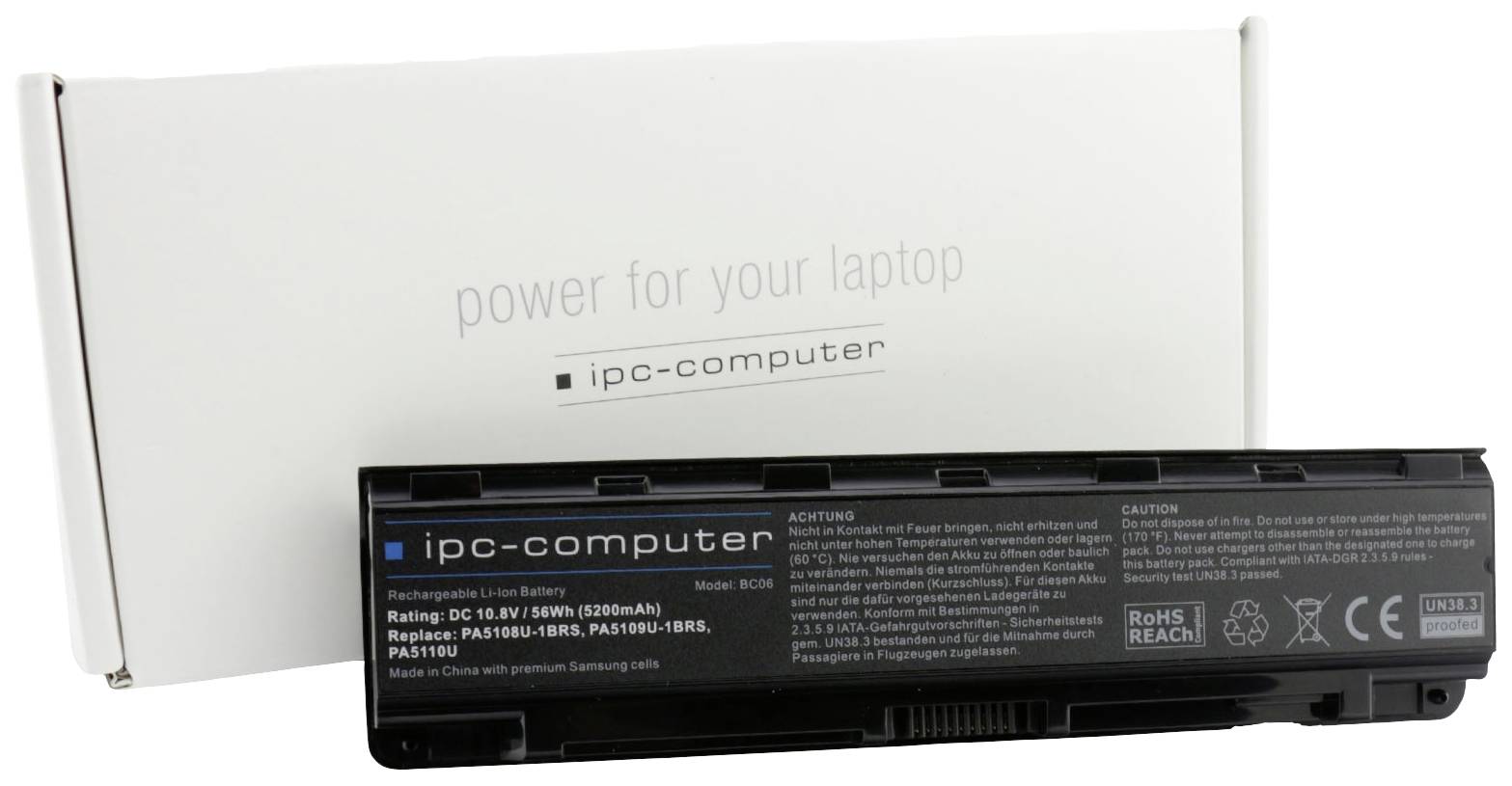 Batteria per notebook ipc-computer A0C50I 10.8 V 5200 mAh Toshiba