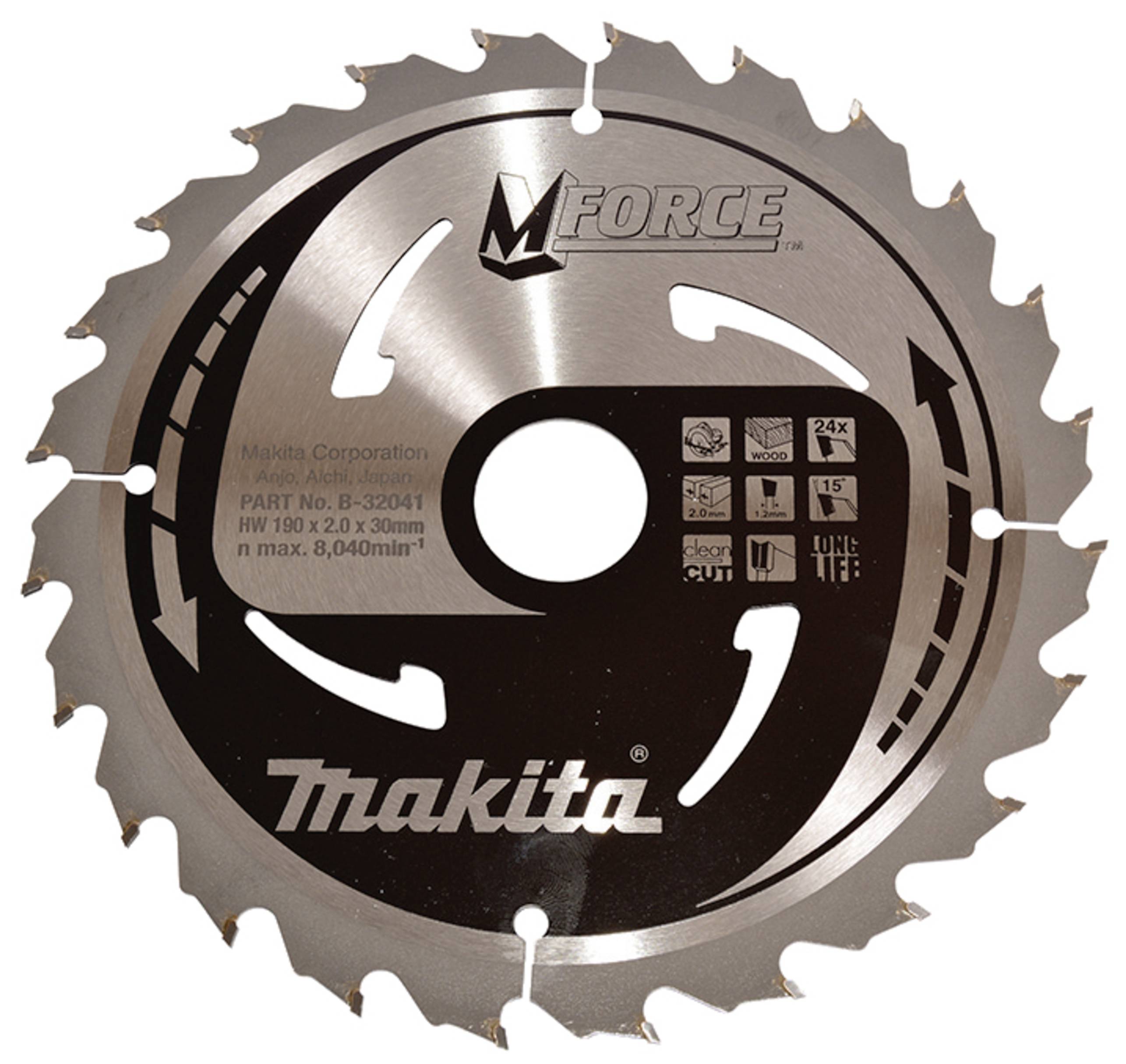 Makita M-FORCE B-32041 Lama circolare 190 x 30 x 1.2 mm Numero di denti: 24 1 pz.