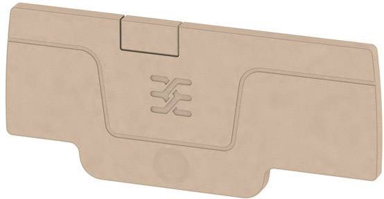 Un oggetto rettangolare beige con un motivo geometrico inciso al centro.