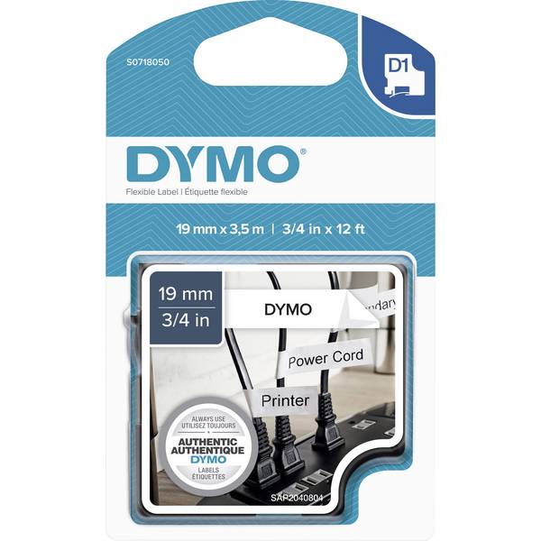 DYMO S0718050   Cassetta nastro Poliammide Colore Nastro: Bianco Colore caratter - Afbeelding 1 van 1