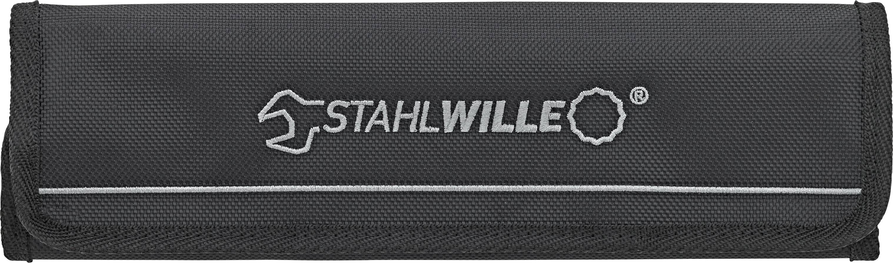 Una borsa degli attrezzi nera con la stampa 'Stahlwille' e il logo al centro.