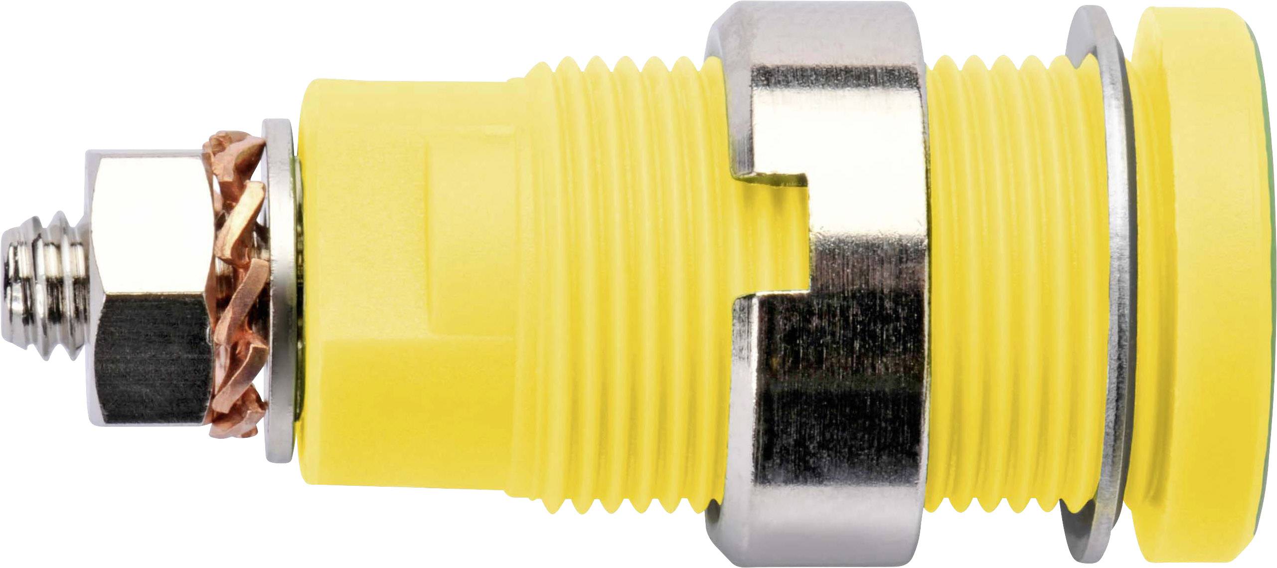 Schützinger SEB 6445 Ni / GNGE Presa di sicurezza da laboratorio Presa verticale Ø perno: 4 mm Verde, Giallo 1 pz.