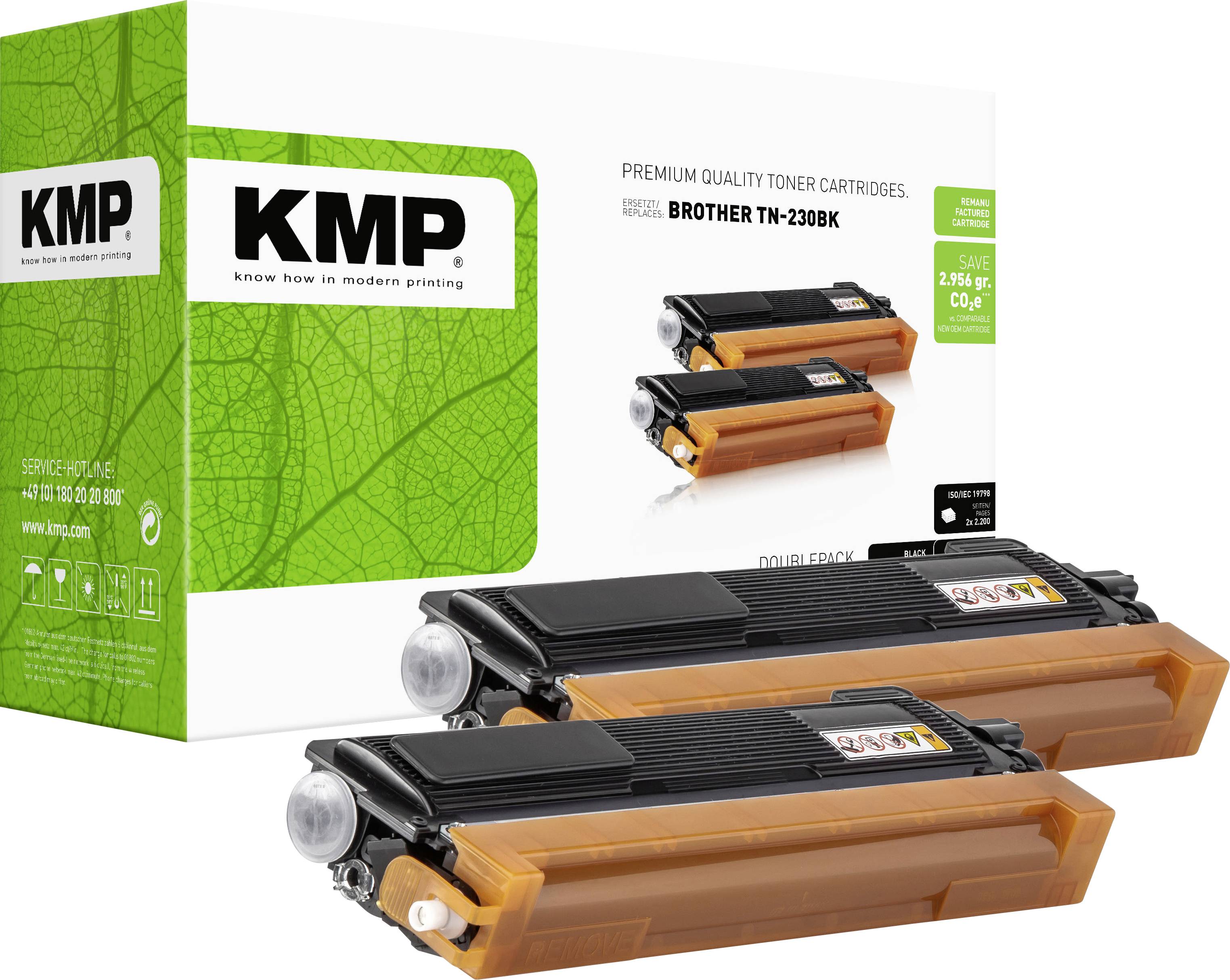 KMP Toner sostituisce Brother TN-230BK, TN230BK Compatibile Conf 2 pz Nero 4400 pagine B-T32D 1242,0021