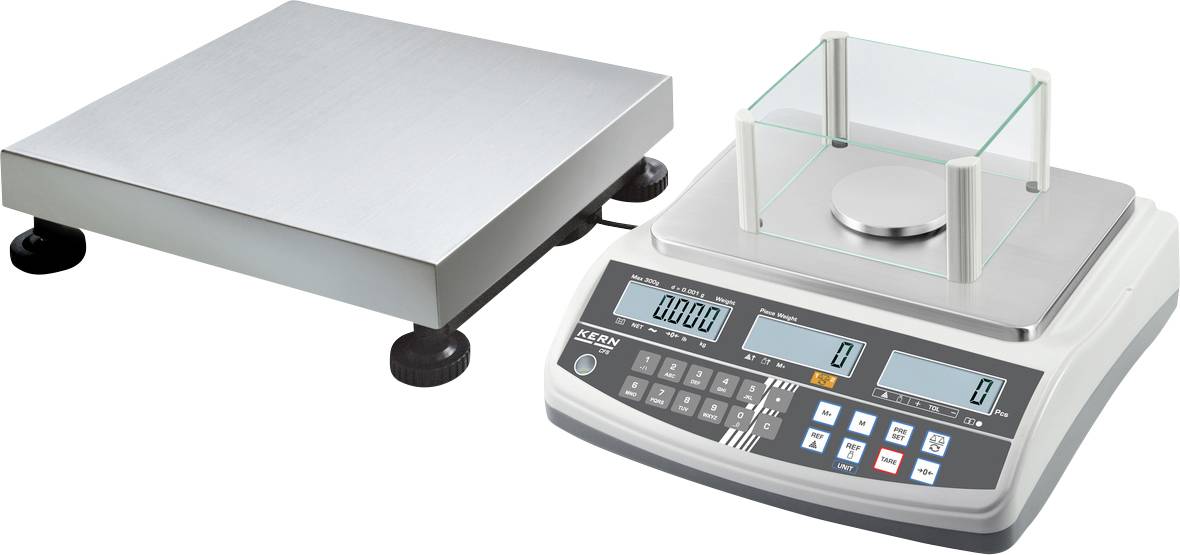 Bilancia elettronica con display digitale e piatto di pesata ampio, adatta per misurazioni precise in laboratori o ambienti industriali.