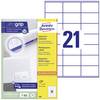 Avery-Zweckform 3481 Etichetta universale 70 x 41 mm Carta Bianco 2100 pz. A tenuta permanente Stampante a getto d'inchiostro, Stampante laser, Stampante laser a colori, Fotocopiatrice, Stampante a colori, Dicitura a mano