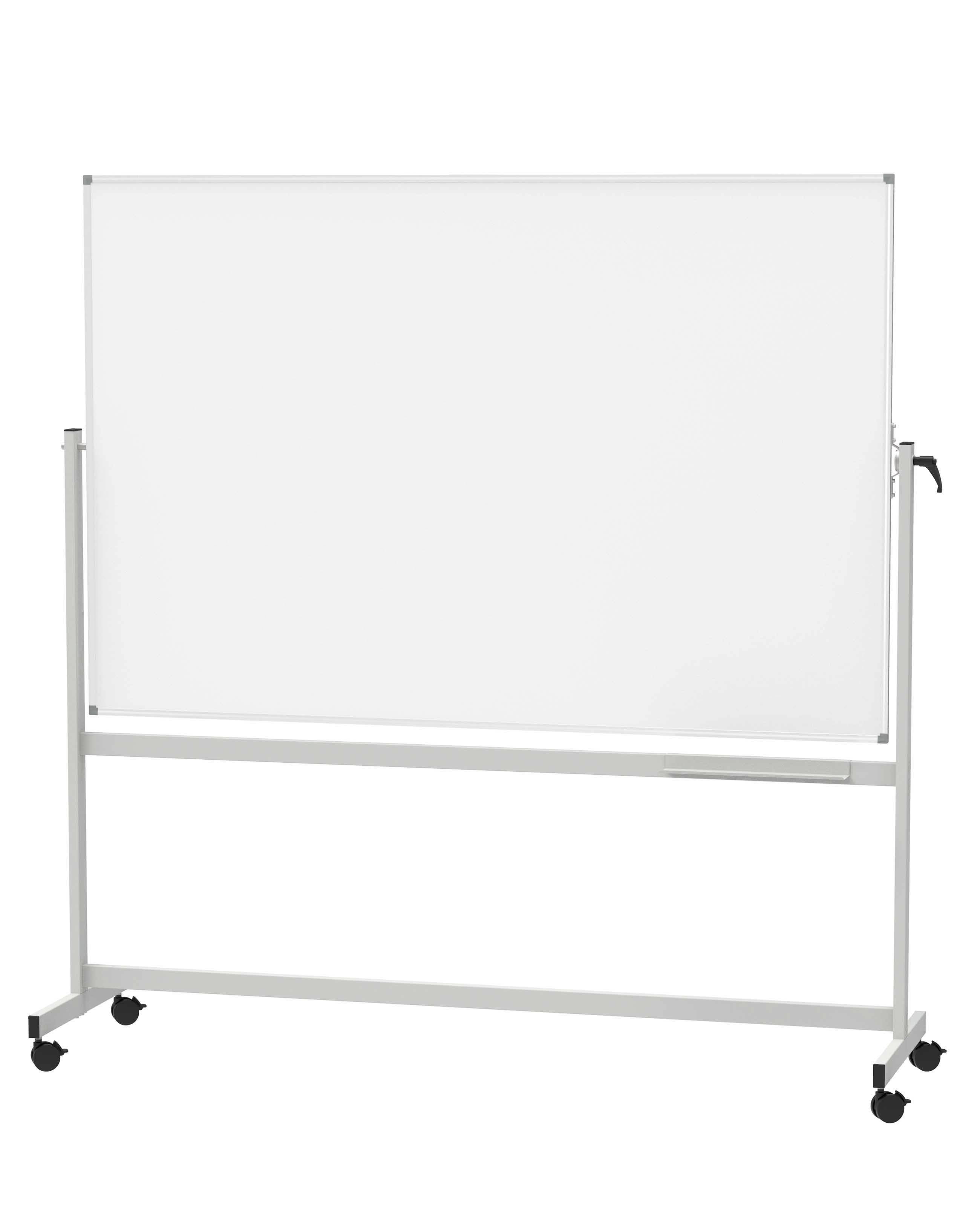 Maul Lavagna bianca Whiteboard mobile MAULstandard, Emaille (L x A) 180 cm x 120 cm Bianco smaltato orientabile, Utilizzabile su entrambi i lati, Incl. ripiano portaoggetti, Incl. kit rulli