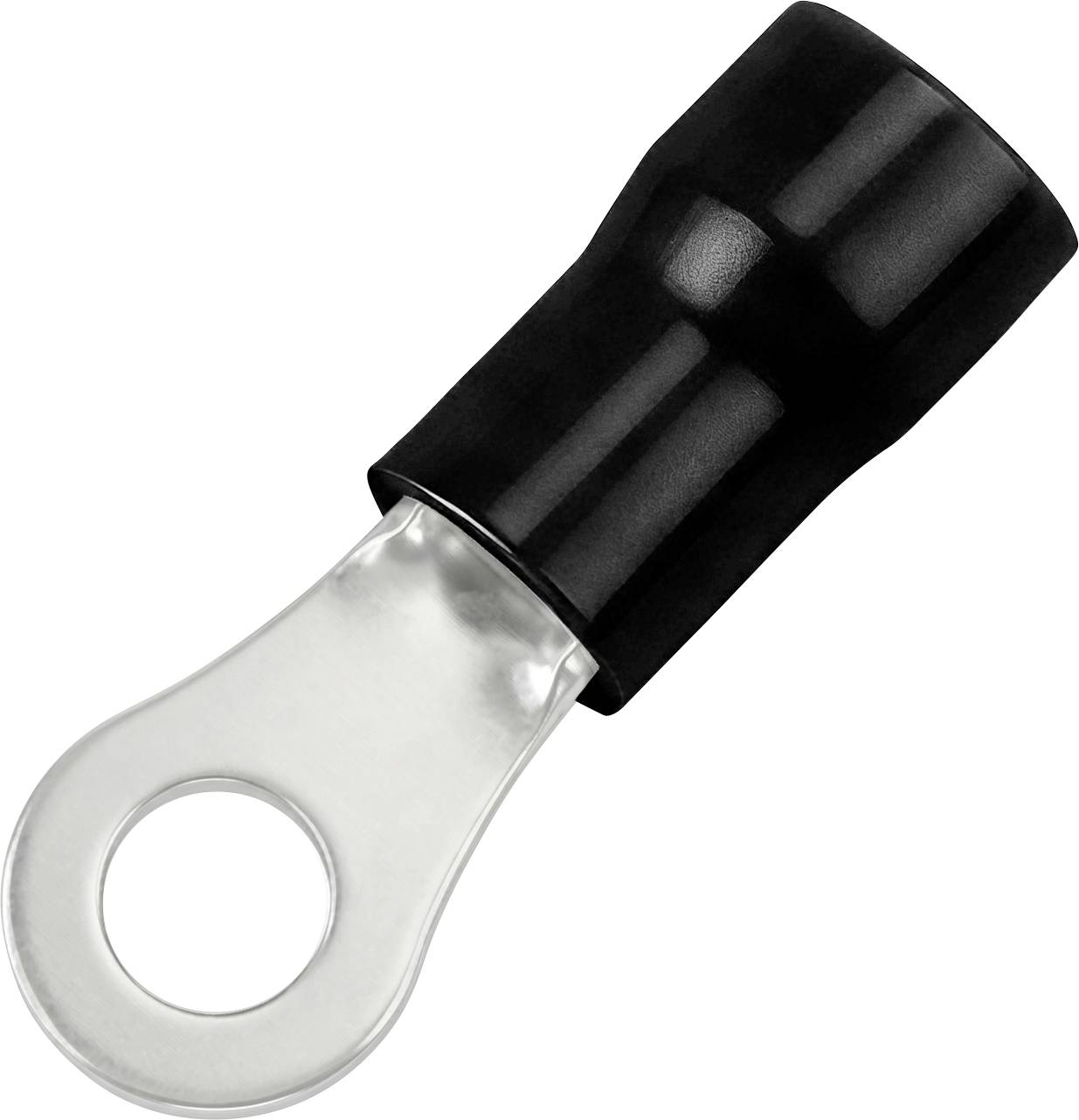 Capocorda a occhiello, sezione (max.)=4 mm², Ø foro = 5,2 mm, parzialmente isolato, nero Conrad Components 738295, 50 pz.