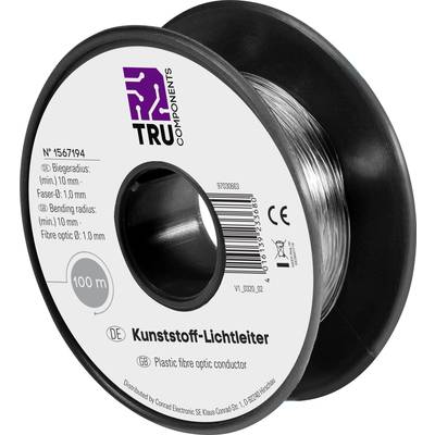 Bobina con 100 m di fibre ottiche in plastica. Raggio di curvatura 10 mm. Produttore TRU Components.