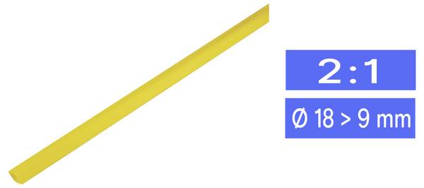 TRU COMPONENTS 1225476 Termoretraibile senza colla Giallo 19 mm 9 mm Restringimento:2:1 Merce a metro