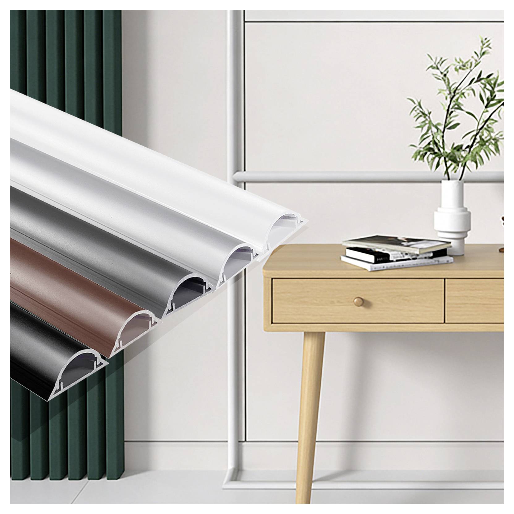 TRU COMPONENTS Ponte passacavi 1571661 PVC Nero Numero canali: 1 1000 mm Contenuto: 1 m-4