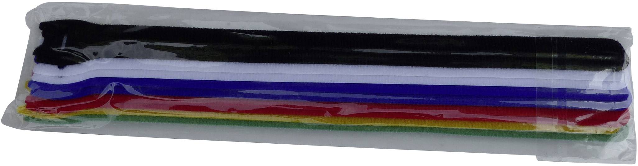 Un set di sei pipe cleaner in colori diversi (nero, bianco, blu, rosso, giallo, verde) è confezionato e disposto uno accanto all'altro.