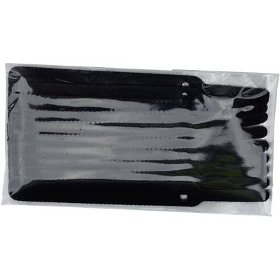 Una confezione di mascherine monouso nere in imballaggio di plastica, che serve per l'igiene e la protezione dalle particelle.