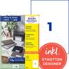 Avery-Zweckform 6125 Etichetta universale 210 x 297 mm Carta Bianco 10 pz. A tenuta permanente Stampante a getto d'inchiostro, Stampante laser, Stampante laser a colori, Fotocopiatrice, Stampante a colori, Dicitura a mano
