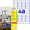 Avery-Zweckform L4778-8 Etichetta resistente agli agenti atmosferici 45.7 x 21.2 mm Pellicola in poliestere Bianco 384 pz. A tenuta permanente Stampante laser a colori, Stampante laser, Stampante a colori, Fotocopiatrice, Dicitura a mano