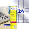 Avery-Zweckform L6133-20 Etichetta per cartellini e targhette 70 x 37 mm Pellicola in poliestere Argento 480 pz. A tenuta permanente Stampante laser, Fotocopiatrice, Dicitura a mano