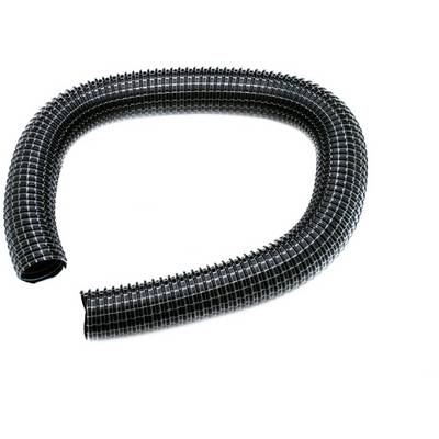 Tubo nero flessibile su sfondo bianco, piegato a forma di U.