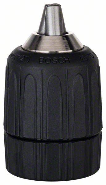 Un mandrino nero Bosch con inserto metallico, adatto a fissare punte da trapano.