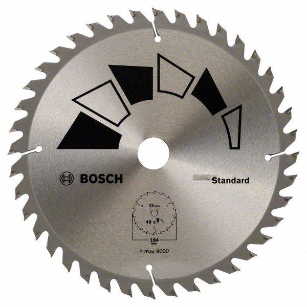Bosch Accessories Standard 2609256B56 Lama circolare in metallo duro 184 x 20 mm Numero di denti: 40 1 pz.