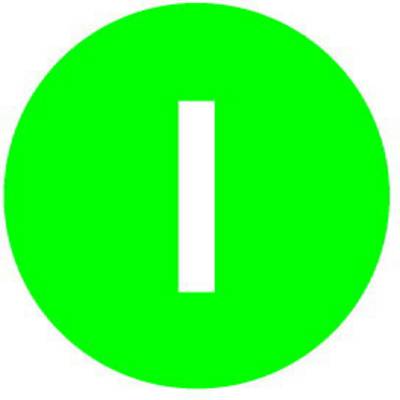 Cerchio verde con una striscia verticale bianca al centro.