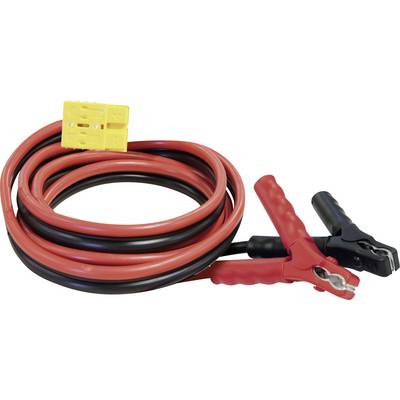 Cavi di avviamento con morsetti rossi e neri; utilizzati per bypassare le batterie delle auto.