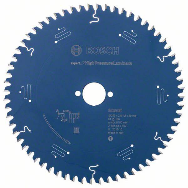 Bosch Accessories Expert for High-Pressure Laminate 2608644357 Lama circolare 235 x 30 x 1.8 mm Numero di denti: 64 1 pz.