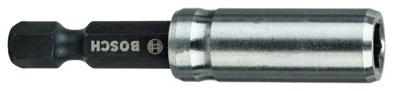 Supporto metallico per bit di Bosch, forma cilindrica, corpo nero e argento, adatto per trapani.
