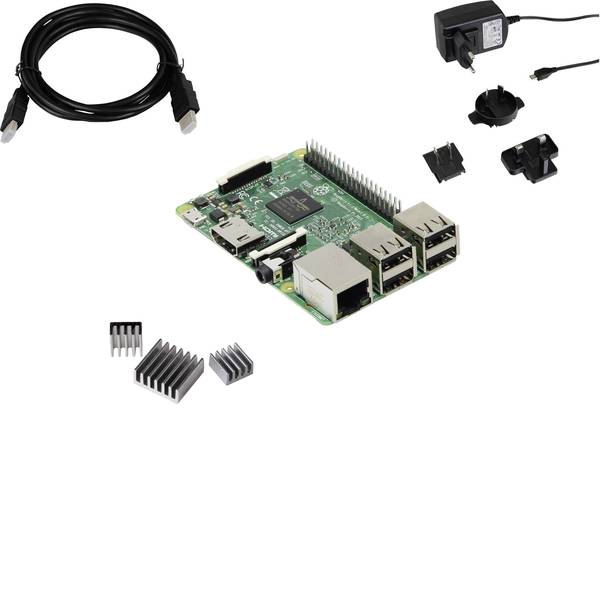 Schede di sviluppo e Single Board Computer - Raspberry Pi® 3 B RB-Pure-Set 1 GB 4 x 1.2 GHz incl. dissipatore, incl. cavo di alimentazione, incl. cavo HDMI Joy-it - Schede di sviluppo e Single Board Computer - Raspberry Pi® 3 B RB-Pure-Set 1 GB 4 x 1.2 GHz incl. dissipatore, incl. cavo di alimentazione, incl. cavo HDMI Joy-it -
