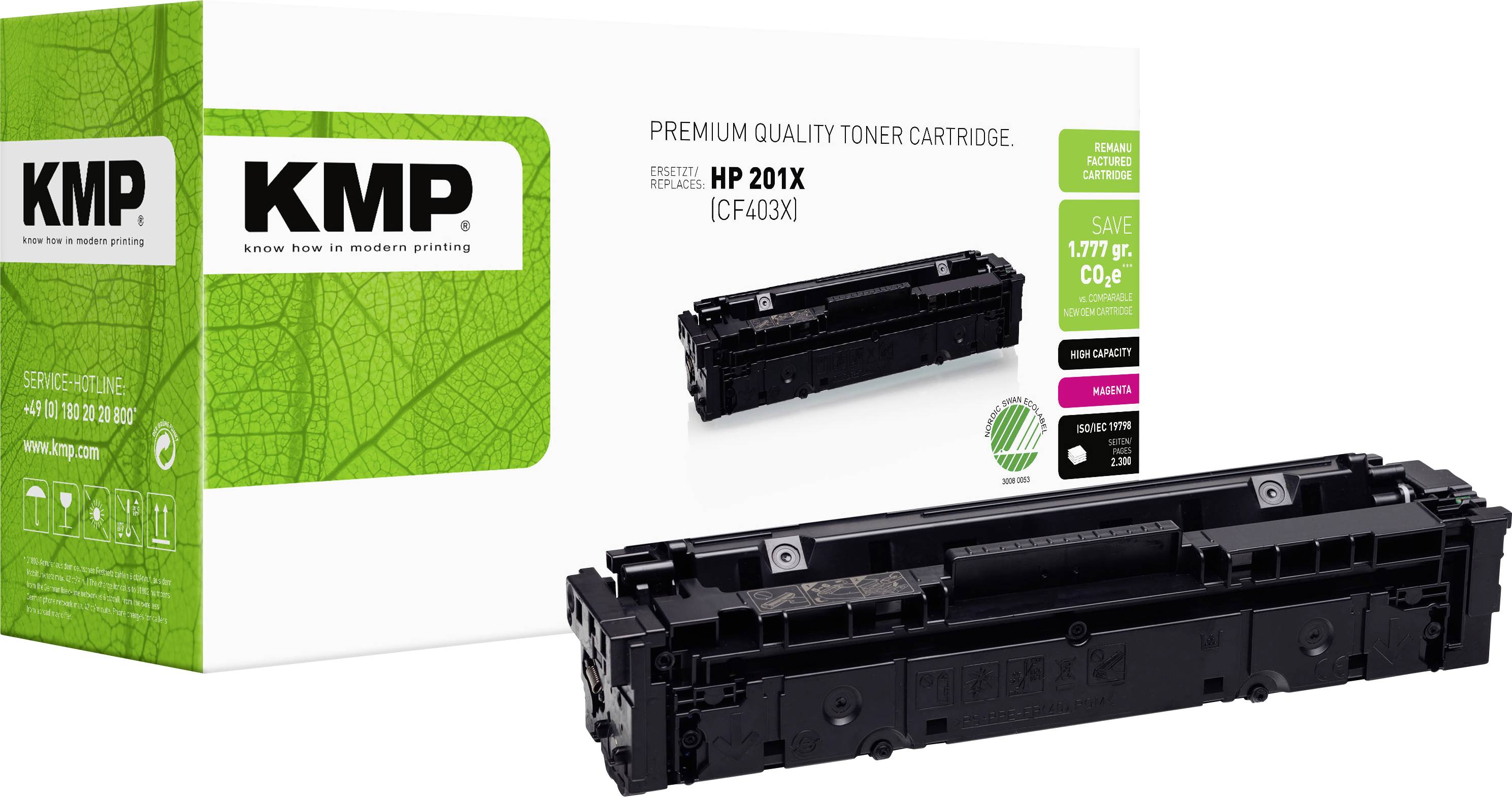 KMP Toner sostituisce HP 201X, CF403X Compatibile Magenta 2300 pagine H-T215MX 2536,3006