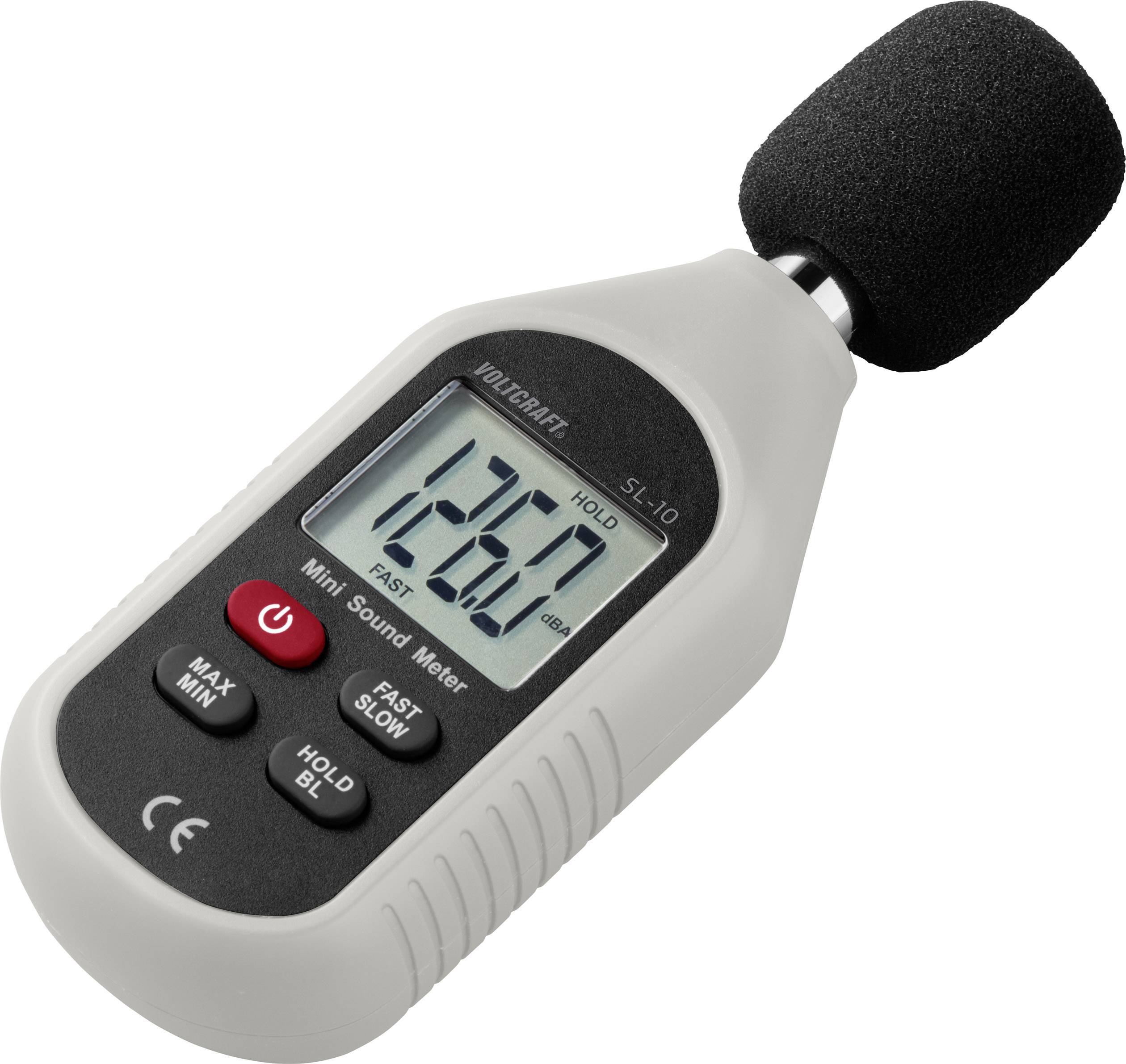 Un misuratore di livello sonoro mostra un valore di 126,0 dB sul display per illustrare le misurazioni del rumore.