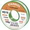 Etichetta di un rotolo di stagno per saldatura del marchio Stannol, modello HS10, lega S-Sn99,3Cu0,7, diametro 0,3 mm, peso 100 g, classe di flusso ROM1.