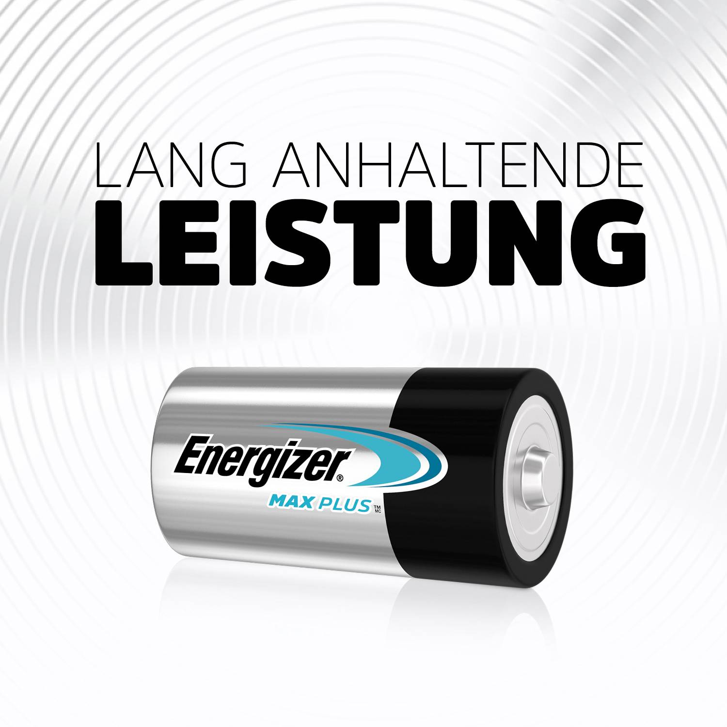 Batterie Energizer su uno sfondo futuristico con il testo 'Prestazioni di lunga durata'.