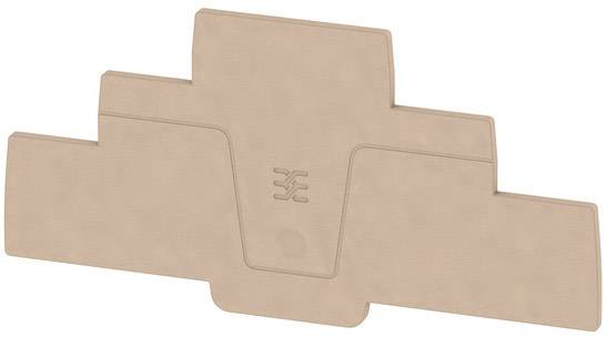 Componente beige, a tre strati, a forma di trapezio con un simbolo centrale.