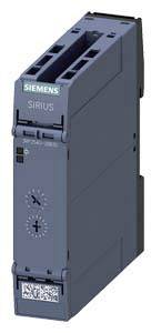 Un modulo grigio Siemens SIRIUS. In alto a sinistra è riportato il nome del marchio 'Siemens'. Ha manopole di regolazione sul lato frontale.