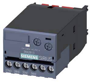Dispositivo di controllo 'Siemens Sirius 3RA2813', mostra connessioni per 24-240V AC/DC. Adatto per il controllo o la protezione in applicazioni elettriche.