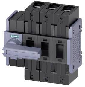 Un interruttore elettrico nero e grigio con logo Siemens, composto da più elementi di commutazione.