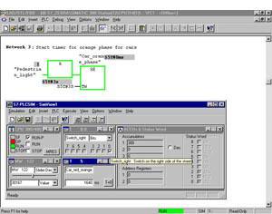 Schermata di un programma informatico per il controllo dei semafori. Mostra un diagramma della sequenza dei segnali con campi timer e campi logici.