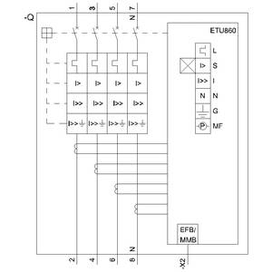 Schema elettrico di un dispositivo con più fusibili e un pannello di controllo. Le etichette mostrano ingressi, uscite e funzioni di controllo.