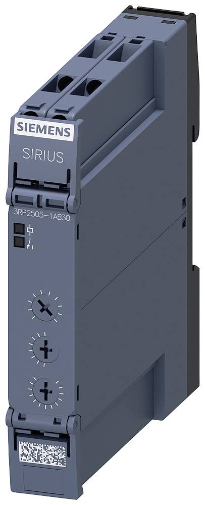 Dispositivo industriale Siemens, modello 'Sirius', che mostra regolatori e opzioni di impostazione.