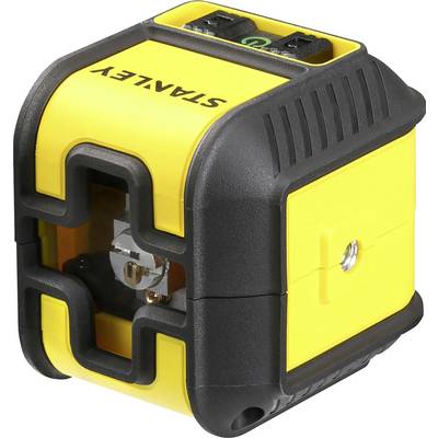 Livella laser giallo-nera con il nome del marchio sulla parte superiore. Utilizzabile per un allineamento e un livellamento precisi.