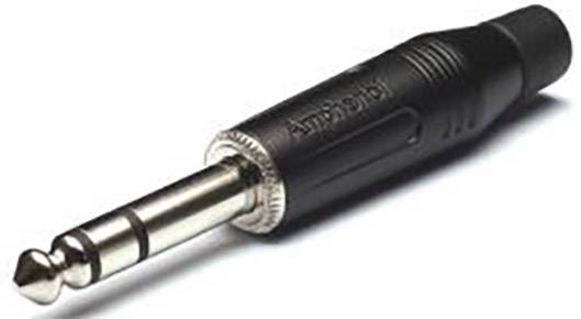 Amphenol ACPS-GB-AU Jack 6.35 mm Spina dritta Numero Poli (num): 3 Stereo Nero 1 pz.