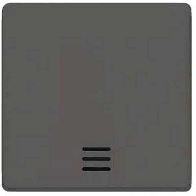 Un interruttore nero dal design minimale con tre fessure orizzontali nella parte inferiore.