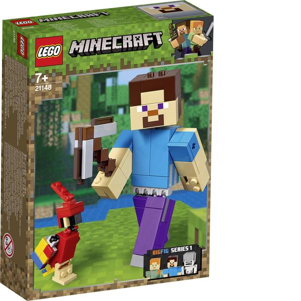 LEGOŽ Minecraft - LEGOŽ MINECRAFT 21148 Minecraft-BigFig Steve con pappagallo - LEGOŽ Minecraft - LEGOŽ MINECRAFT 21148 Minecraft-BigFig Steve con pappagallo -