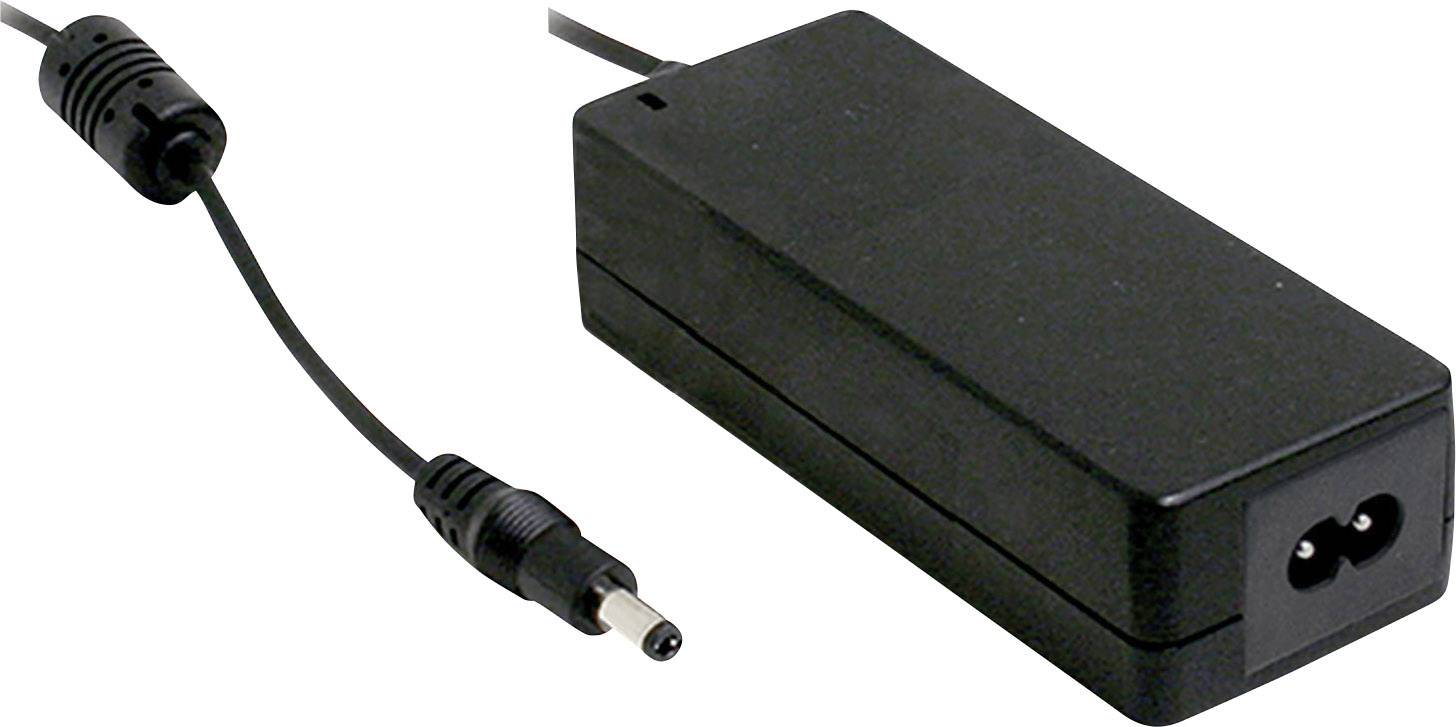 Alimentatore nero con cavo rimovibile e connettore rotondo, idoneo per dispositivi elettronici.