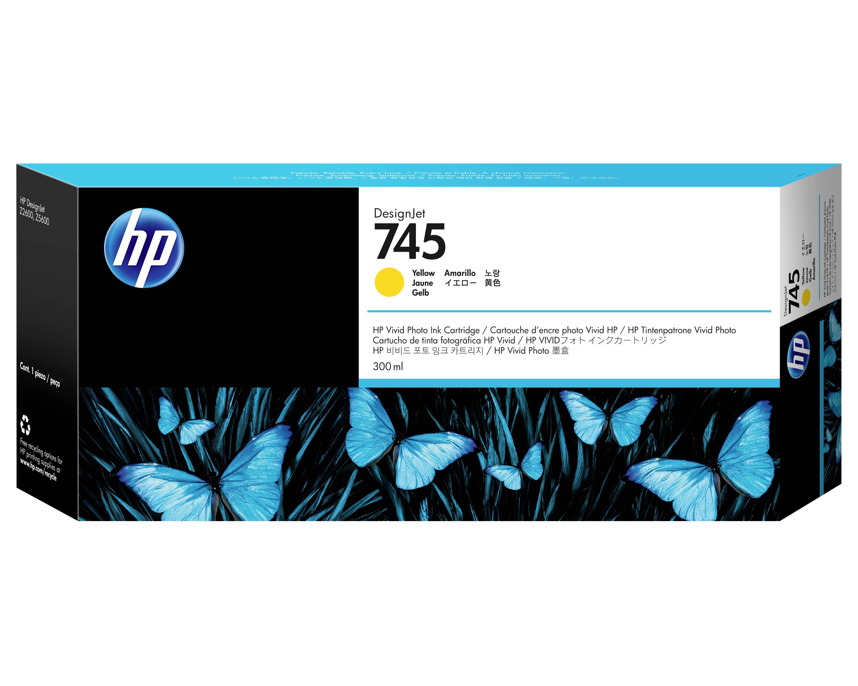 HP Cartuccia 745 Originale Giallo 300 ml F9K02A 1 pz.